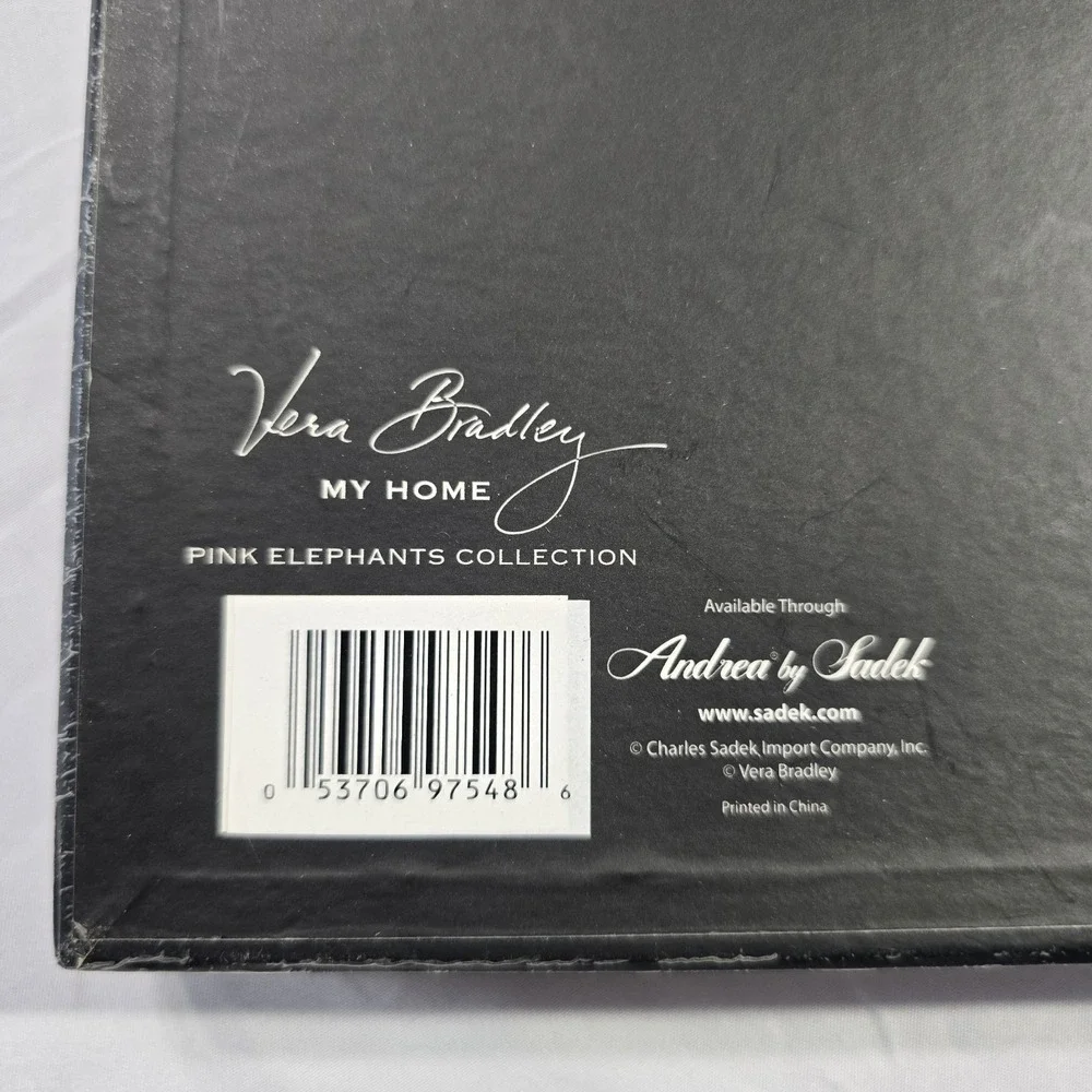 Vera Bradley 4x6‎ Picture Frame Ceramic Black Pink Paisley Easel Back